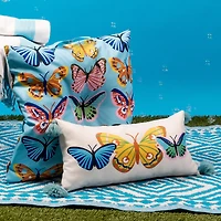 butterfly bolster pillow 10in x 20in
