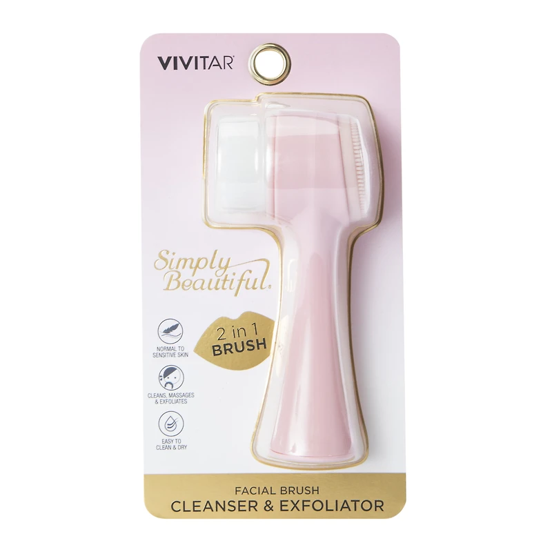 simply beautiful® 2-in-1 facial brush cleanser & exfoliator
