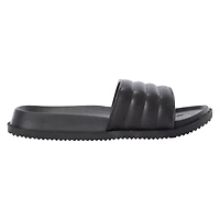 ladies black slide sandals