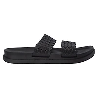 ladies black braided sandals
