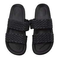 ladies black braided sandals
