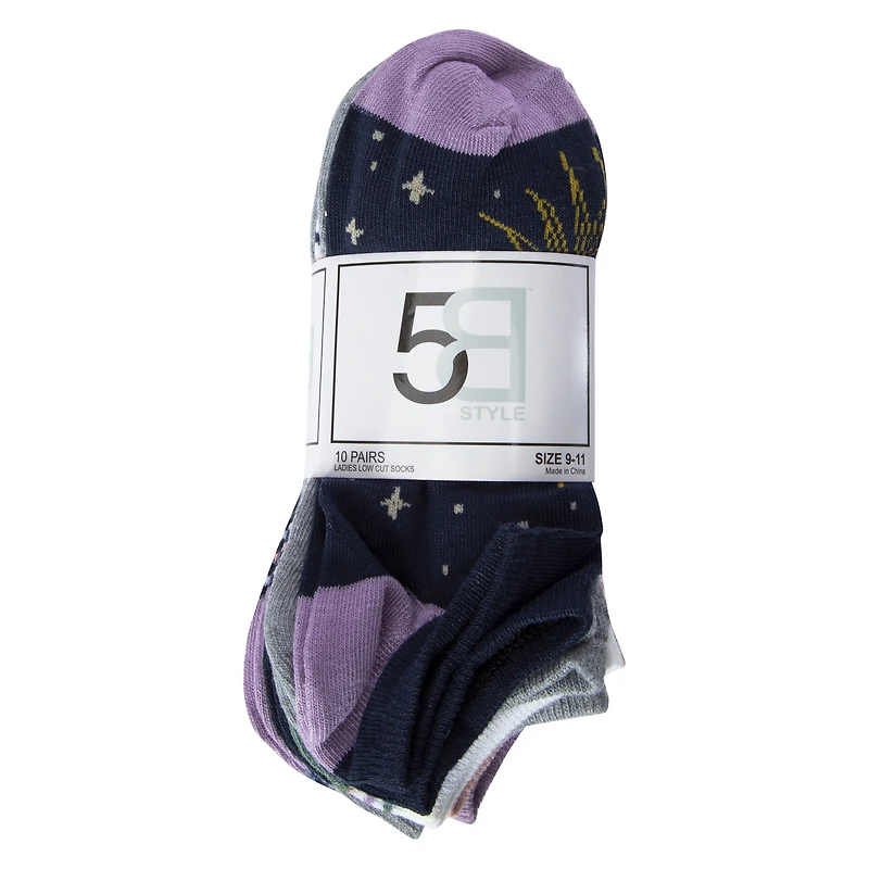 ladies ankle socks 10-pack - zodiac