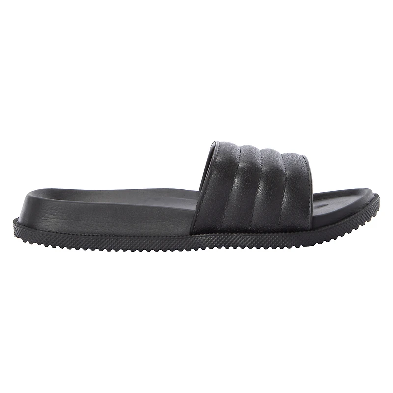ladies black slide sandals