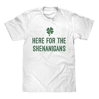 'here for the shenanigans' graphic tee