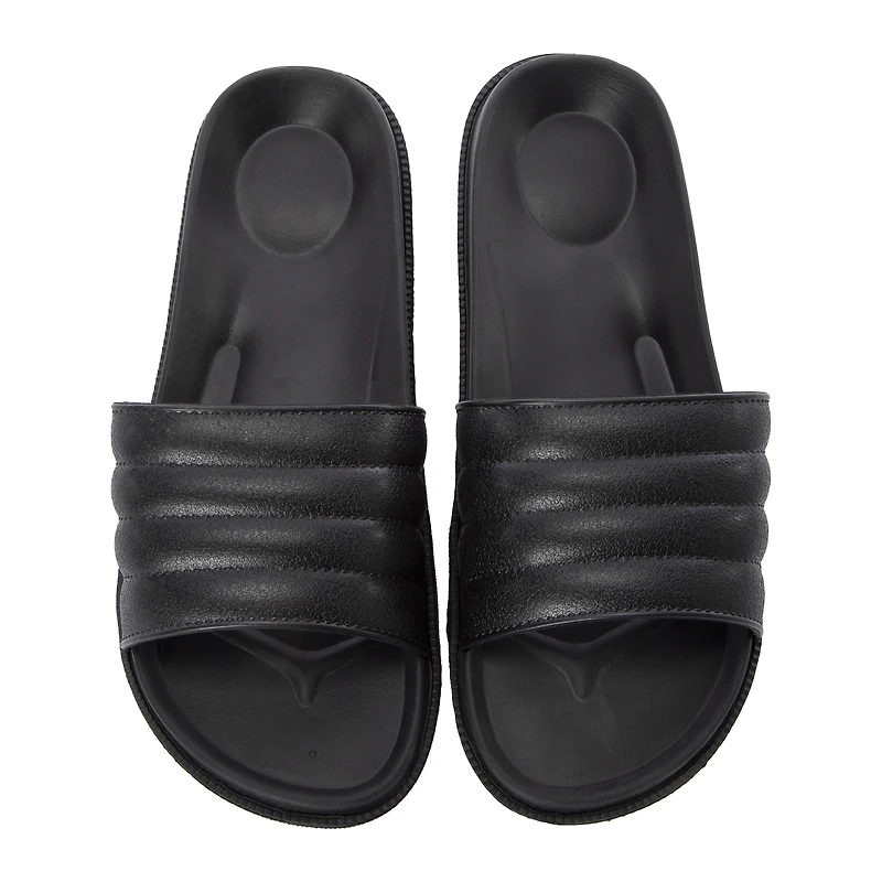 ladies black slide sandals