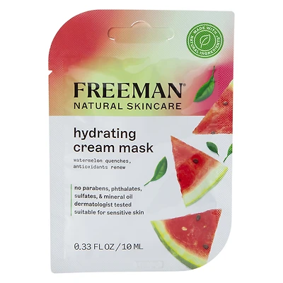 freeman® watermelon hydrating cream mask 0.33 fl.oz