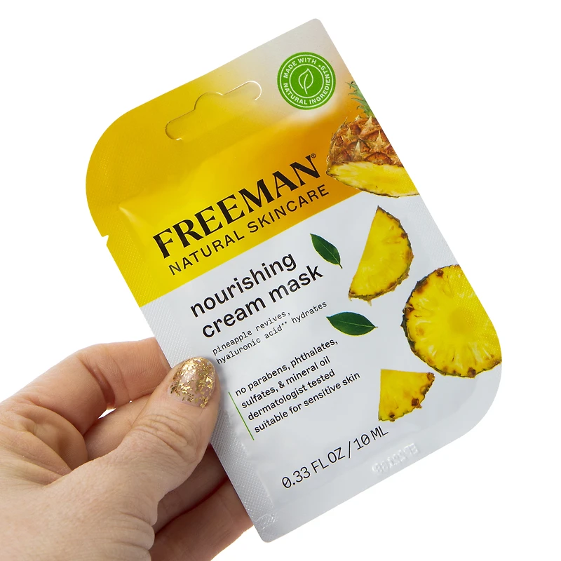 freeman® pineapple & hyaluronic acid nourishing cream mask 0.33 fl.oz