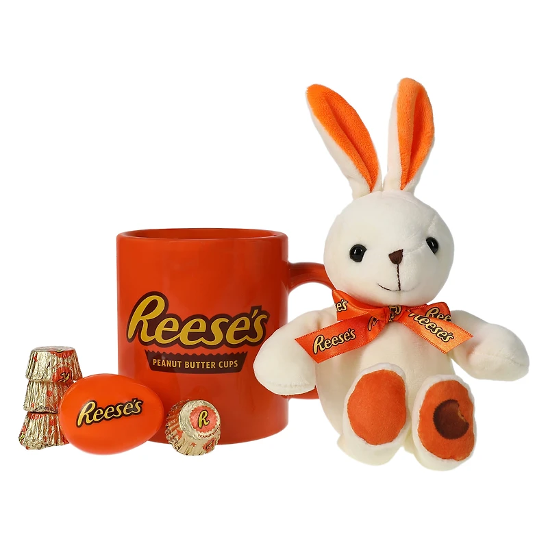 reese's® mug with candy & plush bunny 4-count
