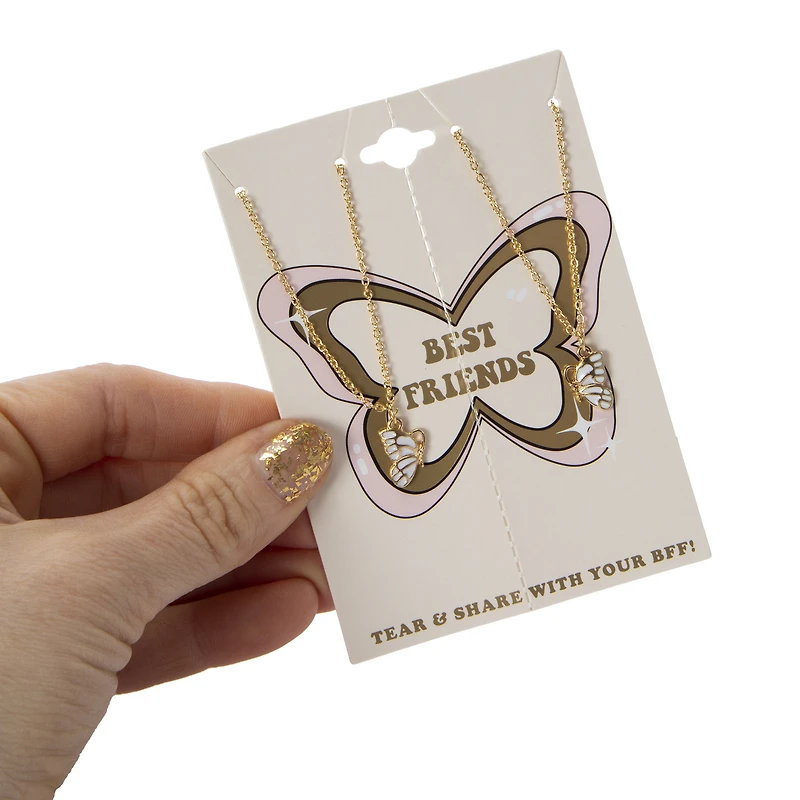 butterfly bff necklace