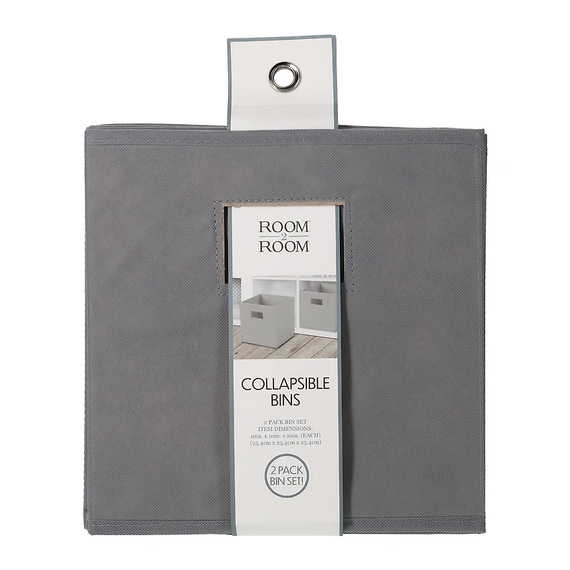 collapsible fabric storage cube with rope handles 10in x