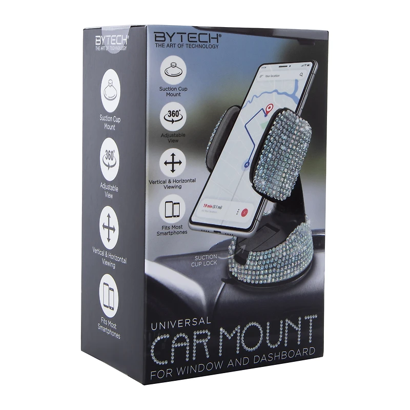 bling phone car mount with suction holder
