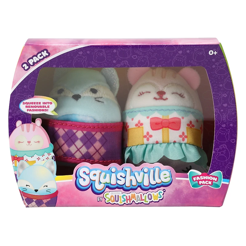 squishville™ by squishmallows™ mini plush fashion 2-pack