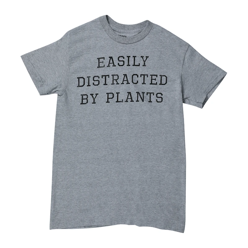'easily distracted by plants’ graphic tee