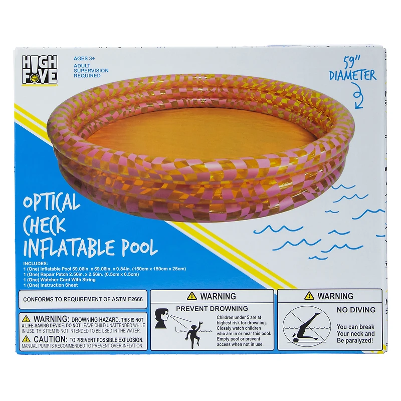 printed inflatable pool 59in x 10.6in