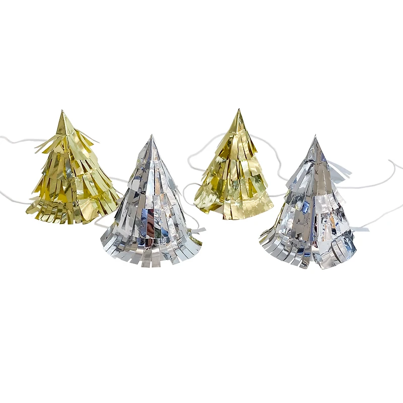 foil fringe party hats 4-count