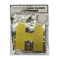 'happy birthday' fringe banner with glitter 60in