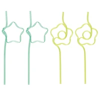 fun shaped reusable straws 4-count