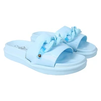ladies purple chain slide sandals