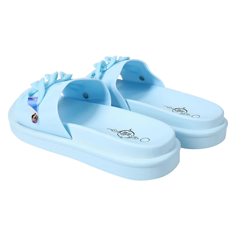 ladies purple chain slide sandals