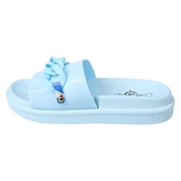 ladies purple chain slide sandals