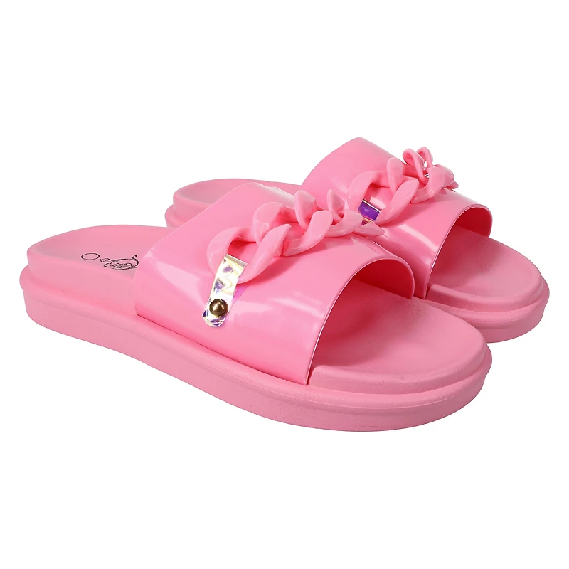 Ladies Chain Slide Sandals