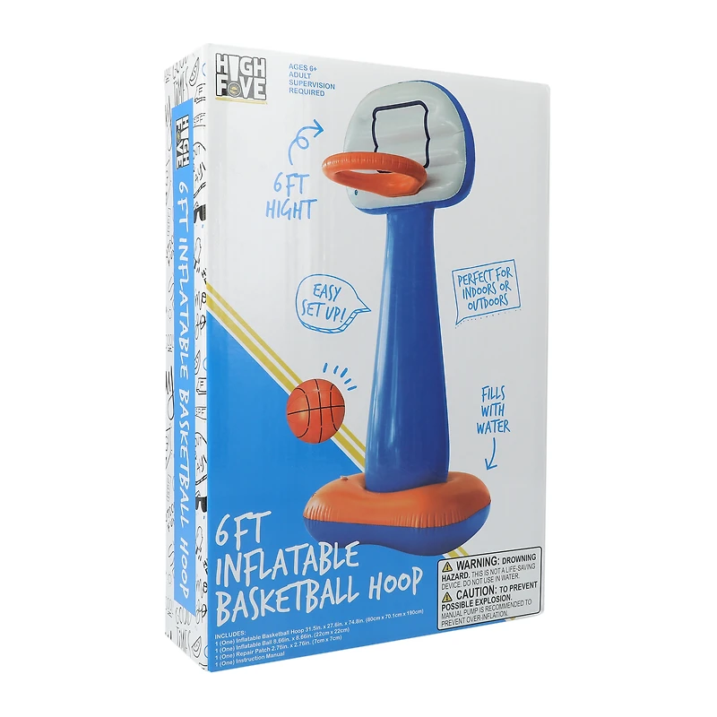 high five® inflatable basketball & hoop 6ft