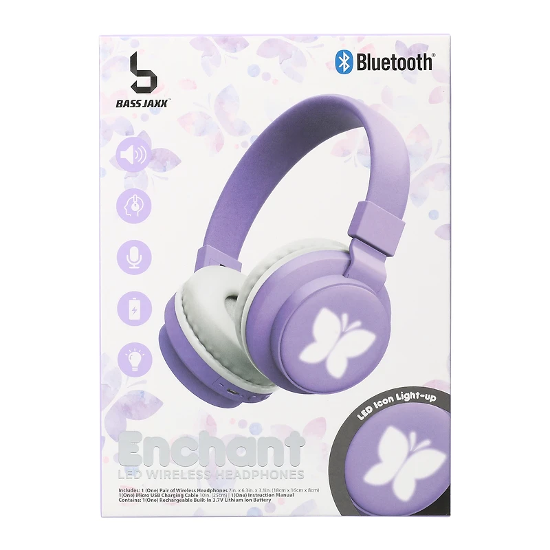 enchant LED icon bluetooth® wireless headphones with mic
