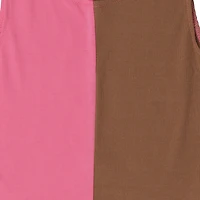 pink & brown split cropped tank top