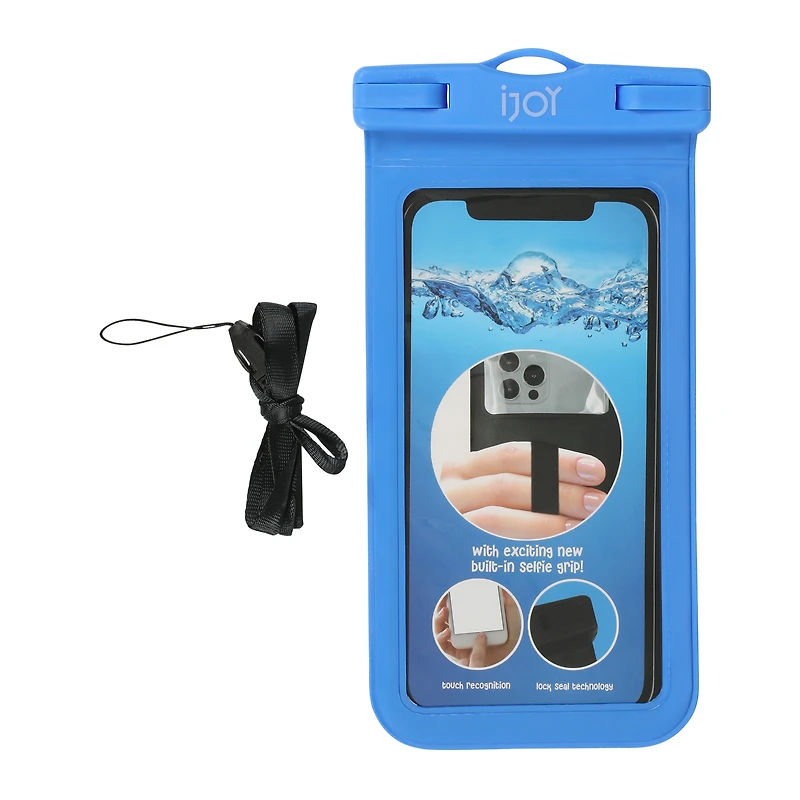 universal waterproof phone pouch with selfie grip