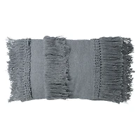 decorative fringe pillow 12in x 20in