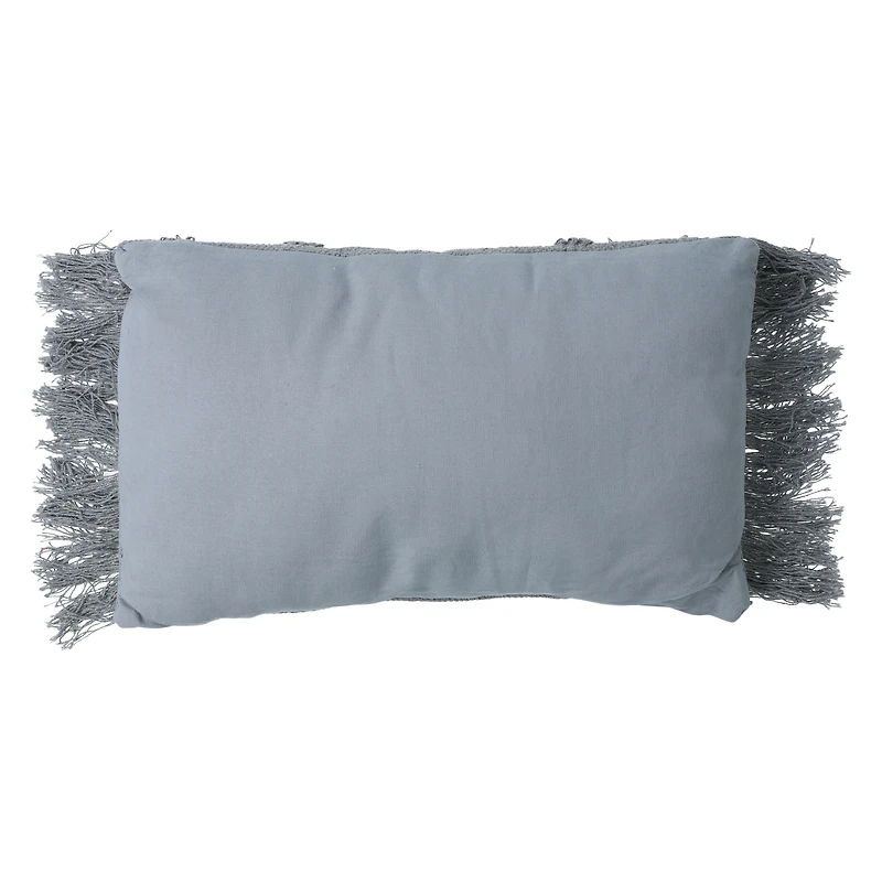decorative fringe pillow 12in x 20in