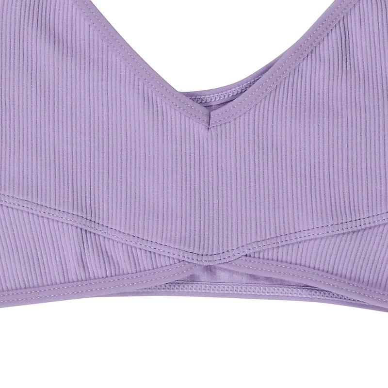 Lavender V-Neck Panel Bralette