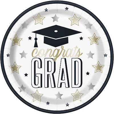 7in Paper Plates 8-Count - Graduation