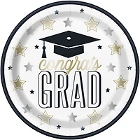 7in Paper Plates 8-Count - Graduation