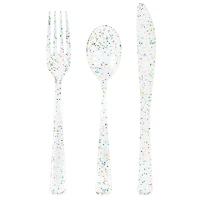 glitter plastic cutlery 18-count