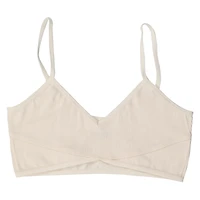 juniors cream v-neck bralette