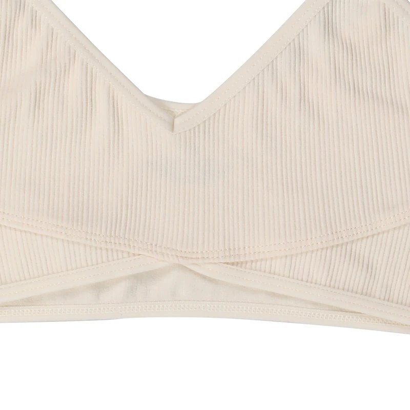 juniors cream v-neck bralette