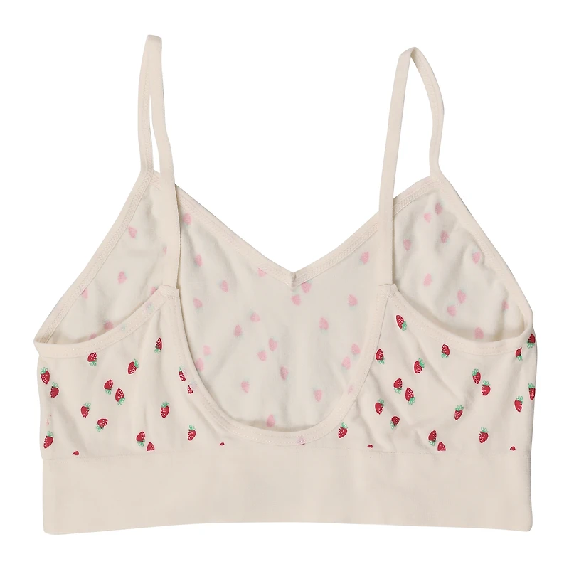 juniors strawberry print v-neck bralette