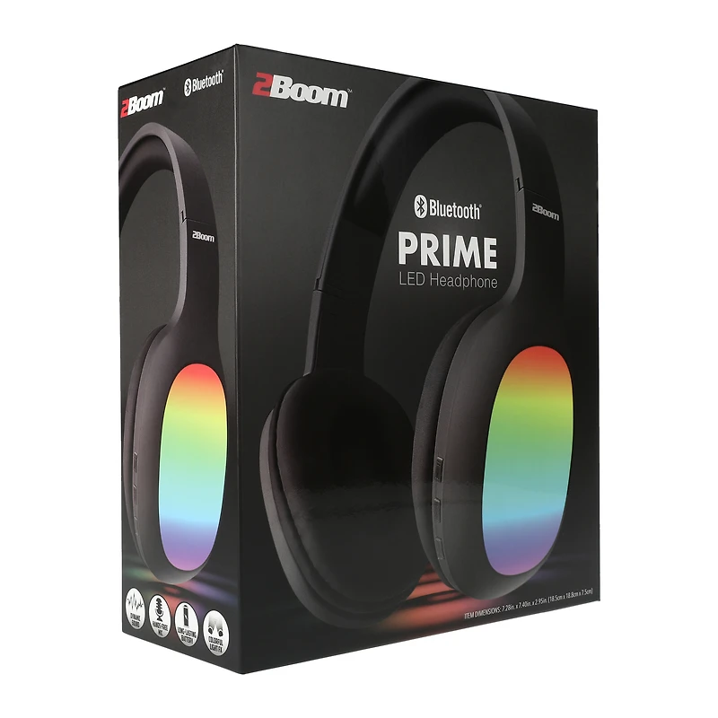 2Boom™ bluetooth® prime LED headphones with mic