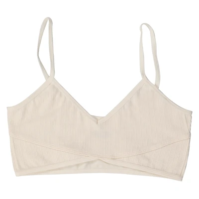 juniors cream v-neck bralette