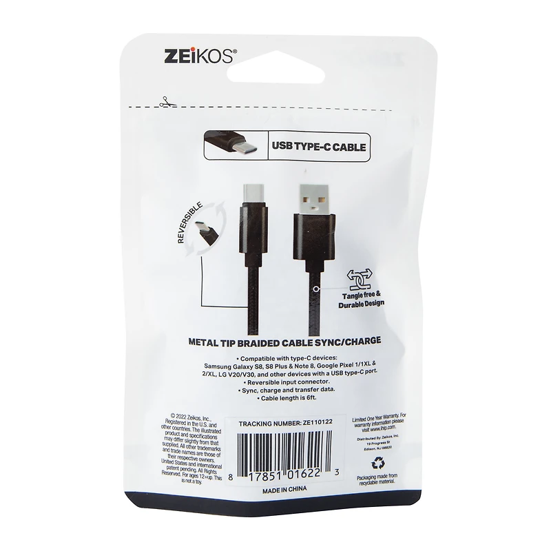 6ft USB-C To USB-A Charging Cable