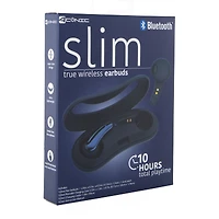 Slim True Wireless Bluetooth® Earbuds With Case & Mic - Navy Blue