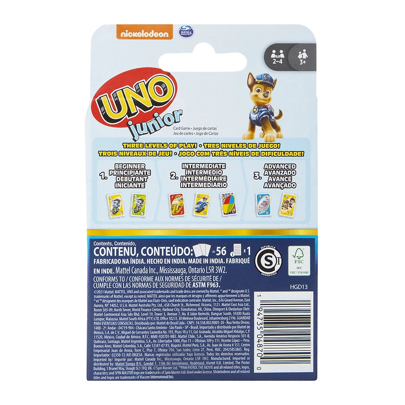 uno® junior paw patrol the movie™