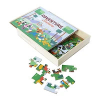 Disney Junior Mickey 5 wood puzzles & box set