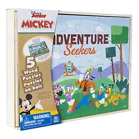 Disney Junior Mickey 5 wood puzzles & box set
