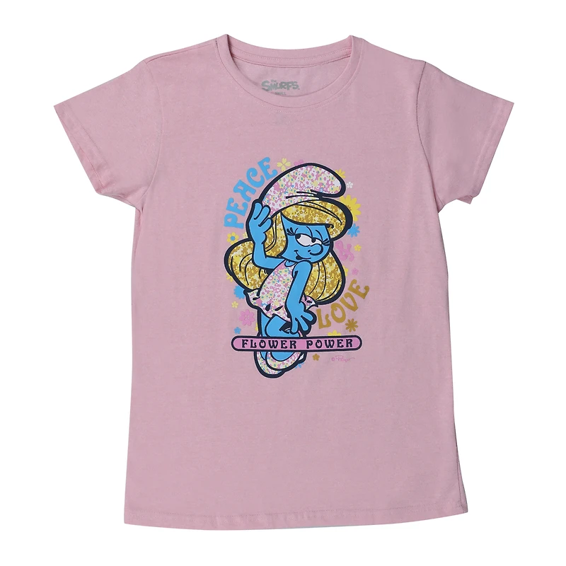 smurfette® 'flower power' graphic tee
