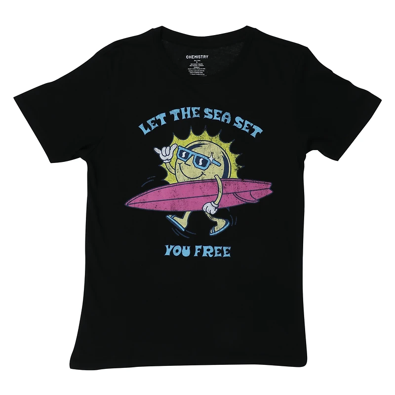'let the sea set you free' graphic tee