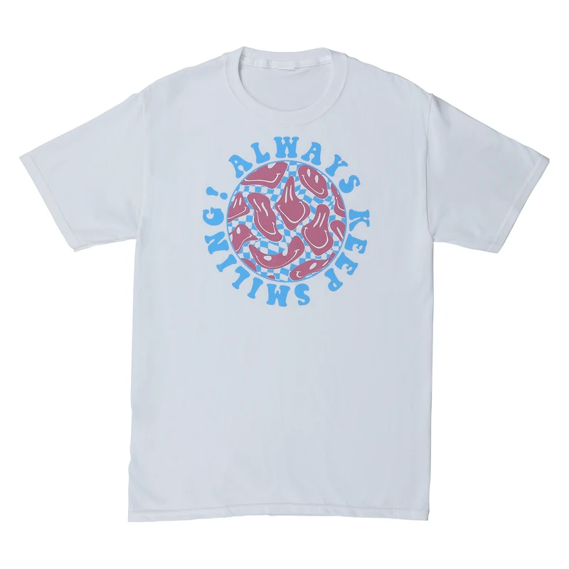 always keep smiling!' melted happy graphic tee