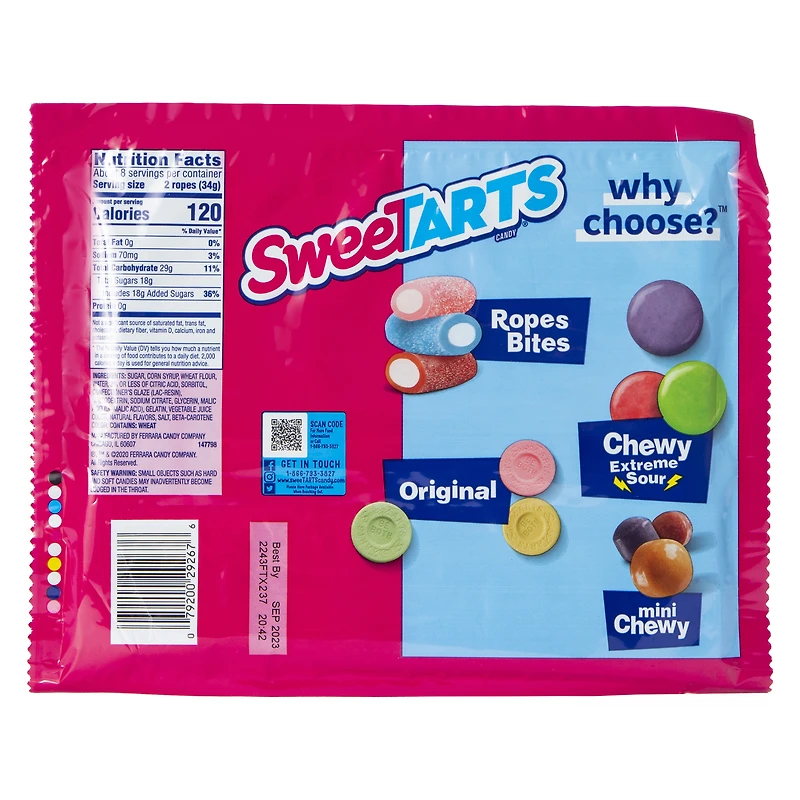 sweetarts® cherry punch soft & chewy ropes 9oz