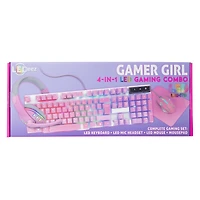 gamer girl 4-in-1 LED gaming combo
